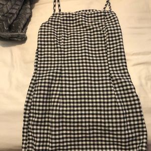 black& white checkered mini dress